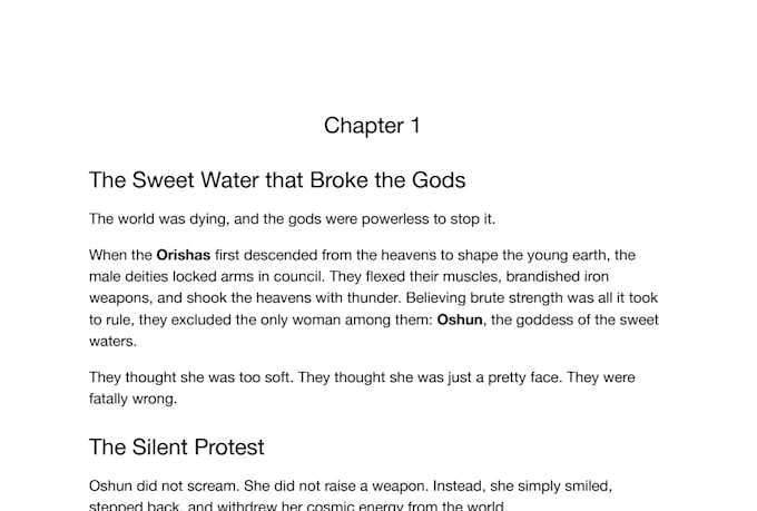 write your ebook on yoruba mythology and orisha stories